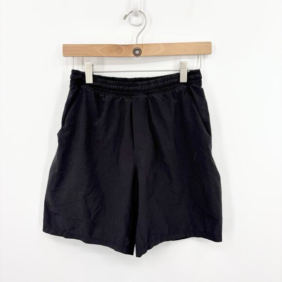 Lululemon Shorts Mens Small Black Pockets Stretch Performance Gym Training Comfy - Picture 1 of 7
